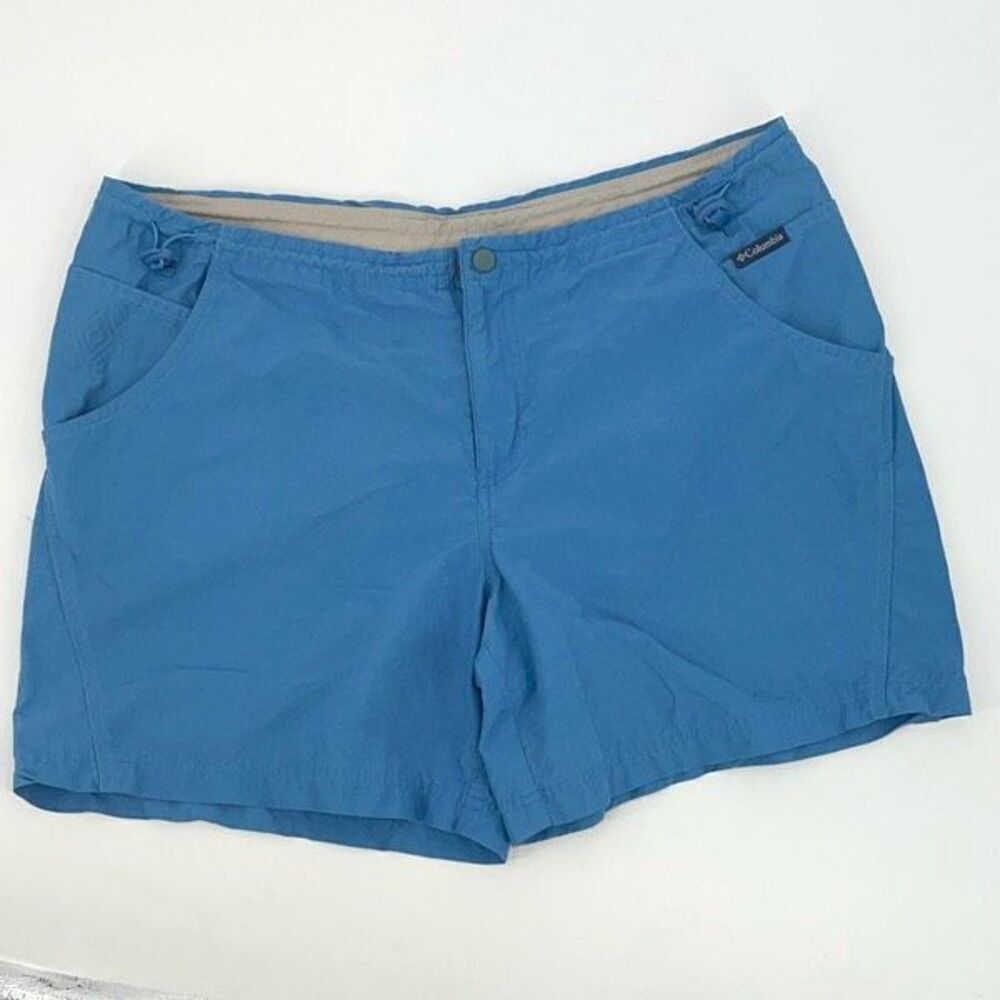 Columbia Sportswear Womens Mid Rise Cotton Blend Shorts Blue‎ Large